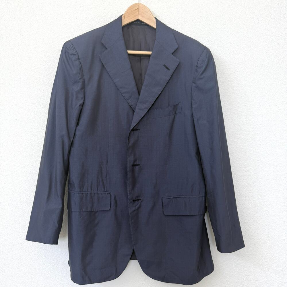 Sagmeister‎ Raffaele Caruso Blazer Navy Silk Handmade Italy Menswear 40 M